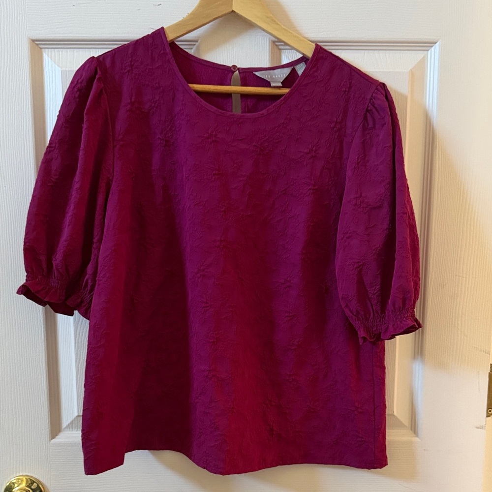 Ted Baker Elegant Magenta Women's Short Sleeve Blouse